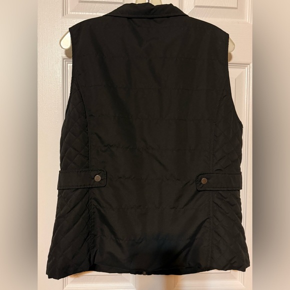 Nine West Black Quilted Zip Front Vest size large - Picture 3 of 5